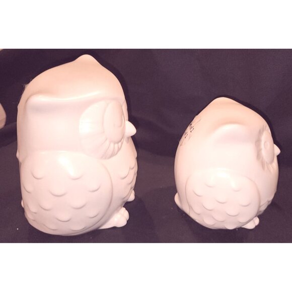 Hallmark Decorative Ceramic Owls Set Of 2 Off-White Figurines Home Decor Collect - Picture 2 of 6